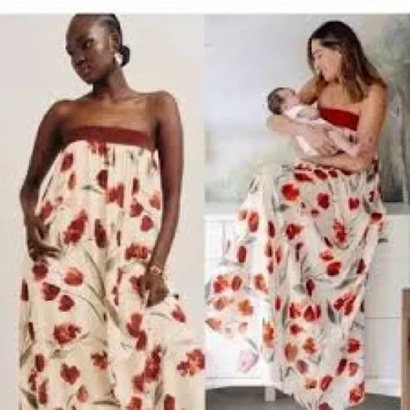 Reformation Maribelle Strapless Cream Chiffon Fabric - Picture 3 of 13